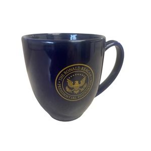 The Ronald Reagan Presidential Foundation 16oz Mug Cup Cobalt Blue & Gold